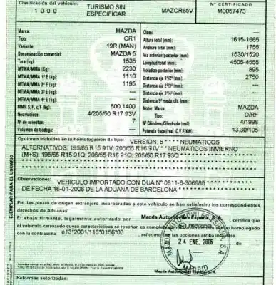 Утилизация автомобиля mazda 5 berl. (cr) 2.0 crtd sportive (105kw) года 2006 питание d/rf Утилизация автомобиля mazda 5 berl. (cr) 2.0 crtd sportive (105kw) года 2006 питание d/rf