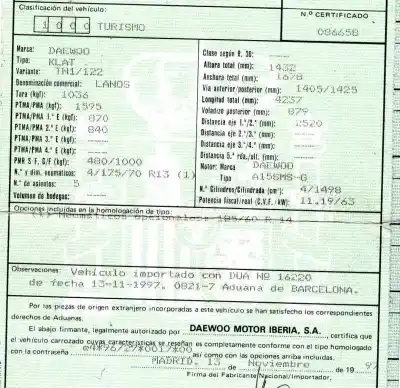 Здавання транспортного засобу daewoo lanos 1.5 cat року 1997 потужний a15sms-g
