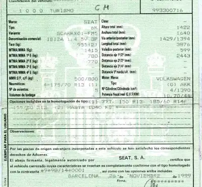 Sloopvoertuig seat ibiza (6k1) 1.4 van het jaar 1999 aangedreven akk