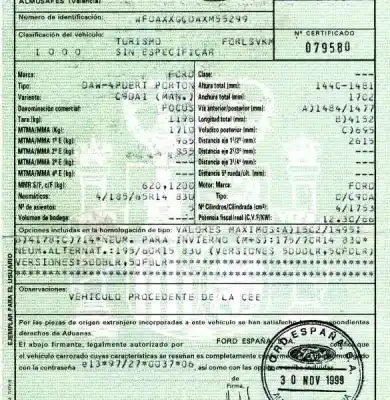 Scrapping Vehicle ford focus berlina (cak) 1.8 tddi turbodiesel cat of the year 2000 powered c9da