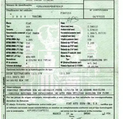 Утилизация автомобиля fiat panda (169) 1.2 8v dynamic года 2004 питание 188a4000