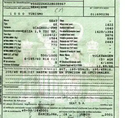 Veículo de Sucata seat ibiza (6k) 1.9 tdi do ano 2001 alimentado agr