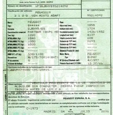 Veículo de Sucata peugeot partner (s2) 2.0 hdi cat do ano 2006 alimentado rhy