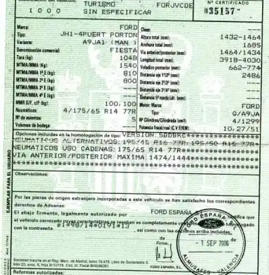 Здавання транспортного засобу ford fiesta (cbk) 1.3 cat року 2006 потужний a9ja