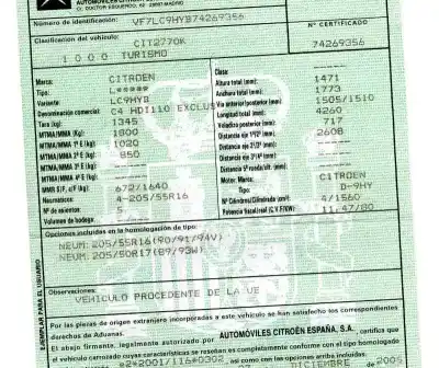 Veículo de Sucata citroen c4 berlina 1.6 hdi cat (9hy / dv6ted4) do ano 2005 alimentado 9hy