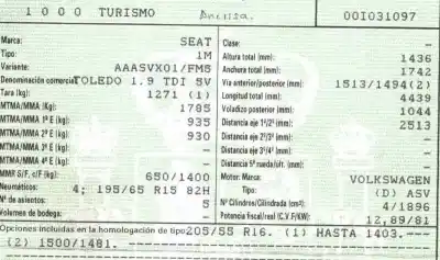 Утилизация автомобиля seat                                               toledo (1m2)                                                                                                                                                                                                                                               1.9 tdi года 2000 питание asv