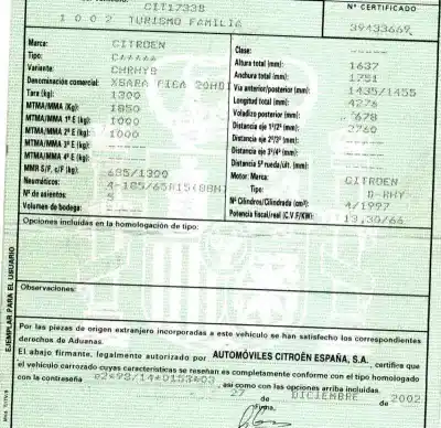 Veículo de Sucata citroen xsara picasso (n68) 2.0 hdi do ano 2002 alimentado rhy