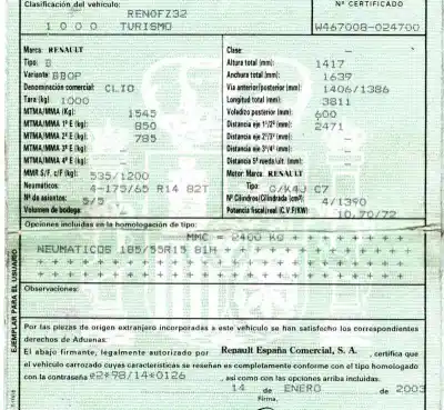 Здавання транспортного засобу renault clio ii fase ii (b/cb0) 1.4 16v року 2003 потужний k4j c7