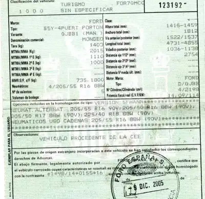 Veicolo di demolizione ford mondeo iii (b5y) 2.2 tdci dell'anno 2005 alimentato qjbb