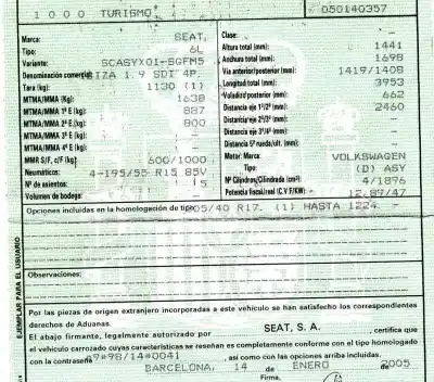 Veículo de Sucata seat ibiza iii (6l1) 1.9 sdi do ano 2005 alimentado asy