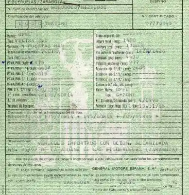 Veículo de Sucata opel vectra a 2.0 do ano 1992 alimentado g-20ne