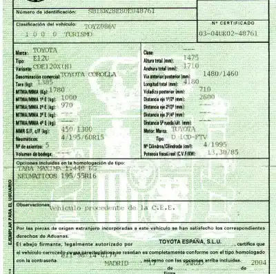 Veículo de Sucata toyota corolla (_e12_) 2.0 d-4d (cde120r_ cde120l_) do ano 2004 alimentado 1cdftv