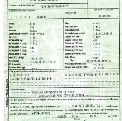 Здавання транспортного засобу fiat                                               stilo (192)                                                                                                                                                                                                                                                1.9 jtd cat                                                                                                                                                                                                                                                року 2002 потужний 192a1000