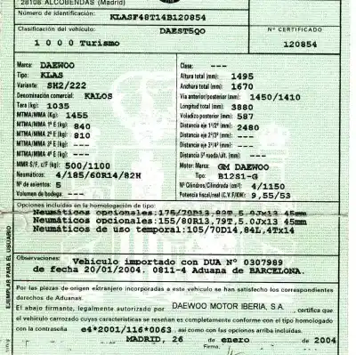 Scrapping Vehicle daewoo kalos (klas) 1.2 of the year 2004 powered b12s1