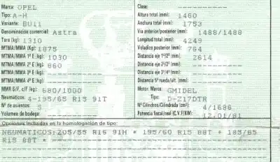 Sloopvoertuig opel astra h berlina cosmo van het jaar 2009 aangedreven z17dtr