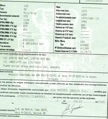 Scrapping Vehicle kia rio ii (jb) 1.4 16v of the year 2005 powered g4ee