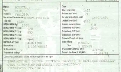 Scrapping Vehicle toyota corolla (e12) 1.6 16v of the year 2003 powered 3zzfe