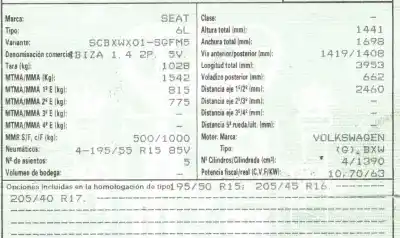 Veículo de Sucata seat ibiza (6l1) fresh do ano 2006 alimentado bxw