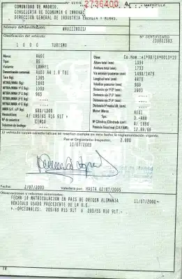 Vehicul casat audi a4 berlina (b5) 1.9 tdi al anului 2000 alimentat ahh