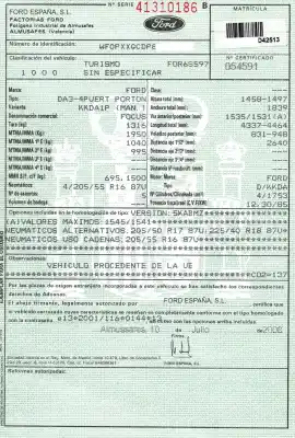 Vehicul casat ford focus lim. (cb4) titanium al anului 2008 alimentat kkda
