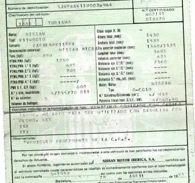 Veículo de Sucata nissan micra (k11) 1.0 16v cat do ano 1993 alimentado cg10