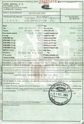 Здавання транспортного засобу ford focus c-max (cap) ambiente (d) року 2003 потужний g8da