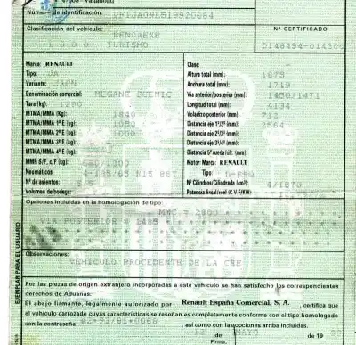 Утилизация автомобиля renault megane i scenic (ja0) 1.9 dti diesel cat года 1999 питание f9q