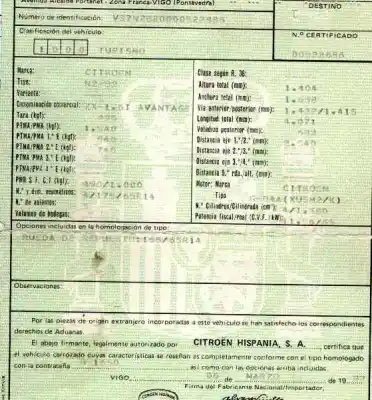 Veicolo di demolizione citroen zx 1.6 / 1.6i avantage dell'anno 1992 alimentato b4a