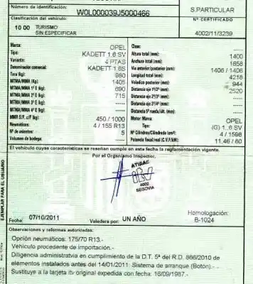 Veicolo di demolizione opel kadett e 1.6 dell'anno 1987 alimentato 16sv