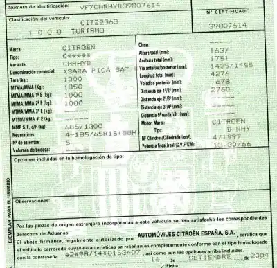 Veículo de Sucata citroen xsara picasso (n68) 2.0 hdi do ano 2004 alimentado rhy