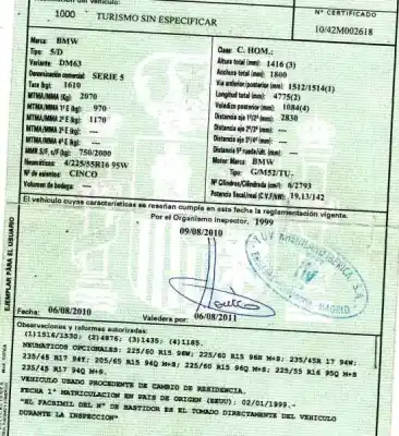 Veículo de Sucata bmw serie 5 berlina (e39) 2.8 24v cat do ano 1999 alimentado 286s2