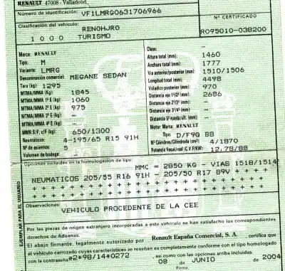 Здавання транспортного засобу renault megane ii sedán (lm0/1_) 1.9 dci (lm0g lm1g lm2c) року 2004 потужний f9q b8