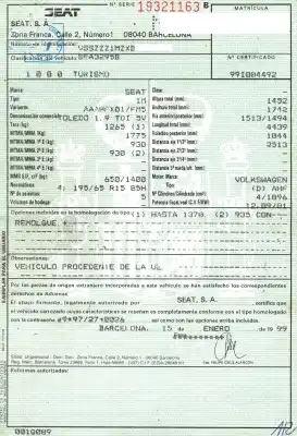 Veículo de Sucata seat toledo (1m2) select do ano 1999 alimentado ahf