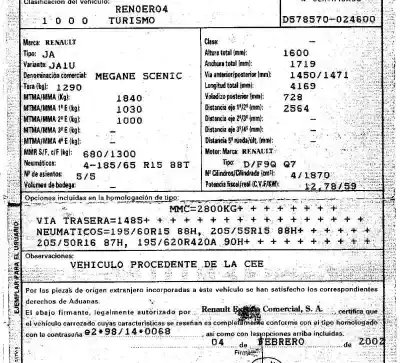 Veicolo di demolizione renault scénic i monospace (ja0/1_, fa0_) 1.9 dti (ja1u) dell'anno 2002 alimentato d/f9q q7