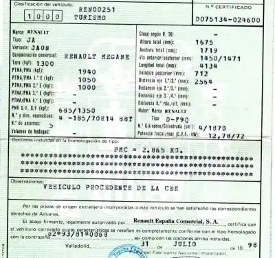 Утилизация автомобиля renault megane i scenic (ja0) 1.9 dti diesel cat года 1998 питание f9qa734