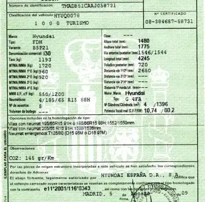 Veículo de Sucata hyundai i30 (fd) 1.4 do ano 2009 alimentado g4fa