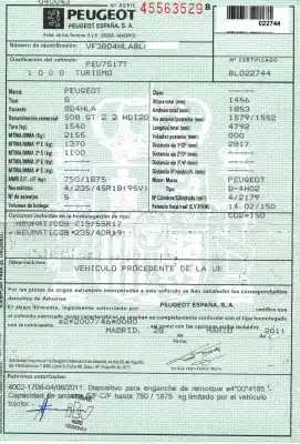 Veículo de Sucata peugeot 508 i (8d_) 2.2 hdi do ano 2011 alimentado 4h02