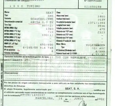 Sloopvoertuig seat arosa (6h1) 1.0 van het jaar 2002 aangedreven auc