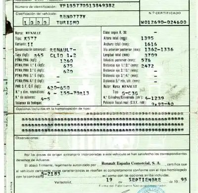 Утилизация автомобиля renault clio i fase i+ii (b/c57) 1.2 alize года 1995 питание c3g