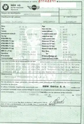 Veículo de Sucata bmw serie 3 touring (e91) 320d do ano 2007 alimentado n47d20a