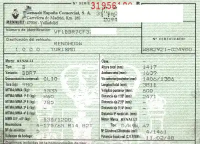 Утилизация автомобиля renault clio ii fase ii (b/cb0) 1.5 dci diesel 65 cv / 48 kw года 2004 питание k9ka704