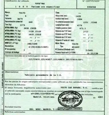 Veicolo di demolizione volvo s60 berlina 2.4 d dell'anno 2003 alimentato d5244t