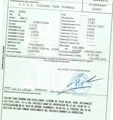 Veículo de Sucata opel frontera b basis do ano 1999 alimentado x22se