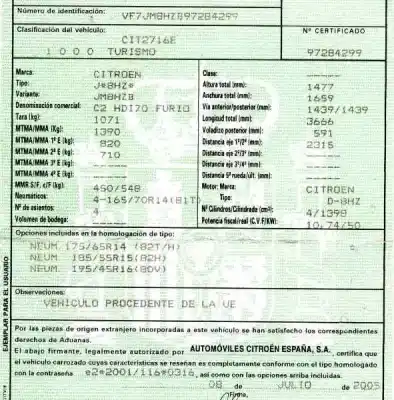 Verschrottungsfahrzeug citroen                                            c2 (jm_)                                                                                                                                                                                                                                                   1.4 hdi                                                                                                                                                                                                                                                    des jahres 2005 angetrieben 8hz