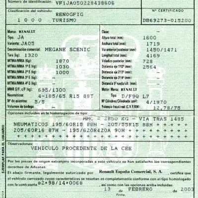 Утилизация автомобиля renault scenic (ja..) 1.9 dci authentique года 2003 питание f9ql733