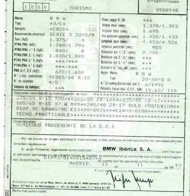 Veículo de Sucata bmw serie 3 berlina (e36) 2.0 24v do ano 1997 alimentado 20-6s-3 g