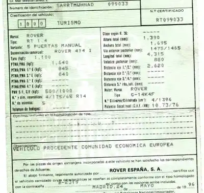 Veículo de Sucata mg serie 400 (rt) 414 i do ano 1996 alimentado 14k4f