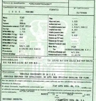 Scrapping Vehicle fiat stilo (192_) 1.6 16v (192_xb1a) of the year 2003 powered 182b6000