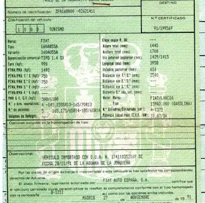 Veículo de Sucata fiat tipo (160) fiat tipo 1.4 do ano 1991 alimentado 159a2.000