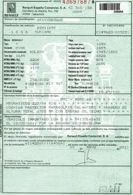 Veículo de Sucata renault koleos bose edition do ano 2011 alimentado m9rz856